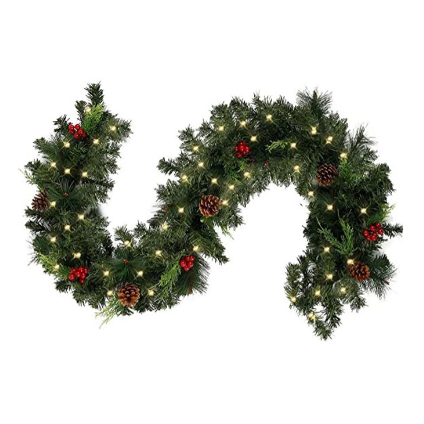 1.8/2.7M Festival Decoration Rattan Festival Garland Red Berrys Branches Stylish DIY Wreath Party Decoration Home Wall Door