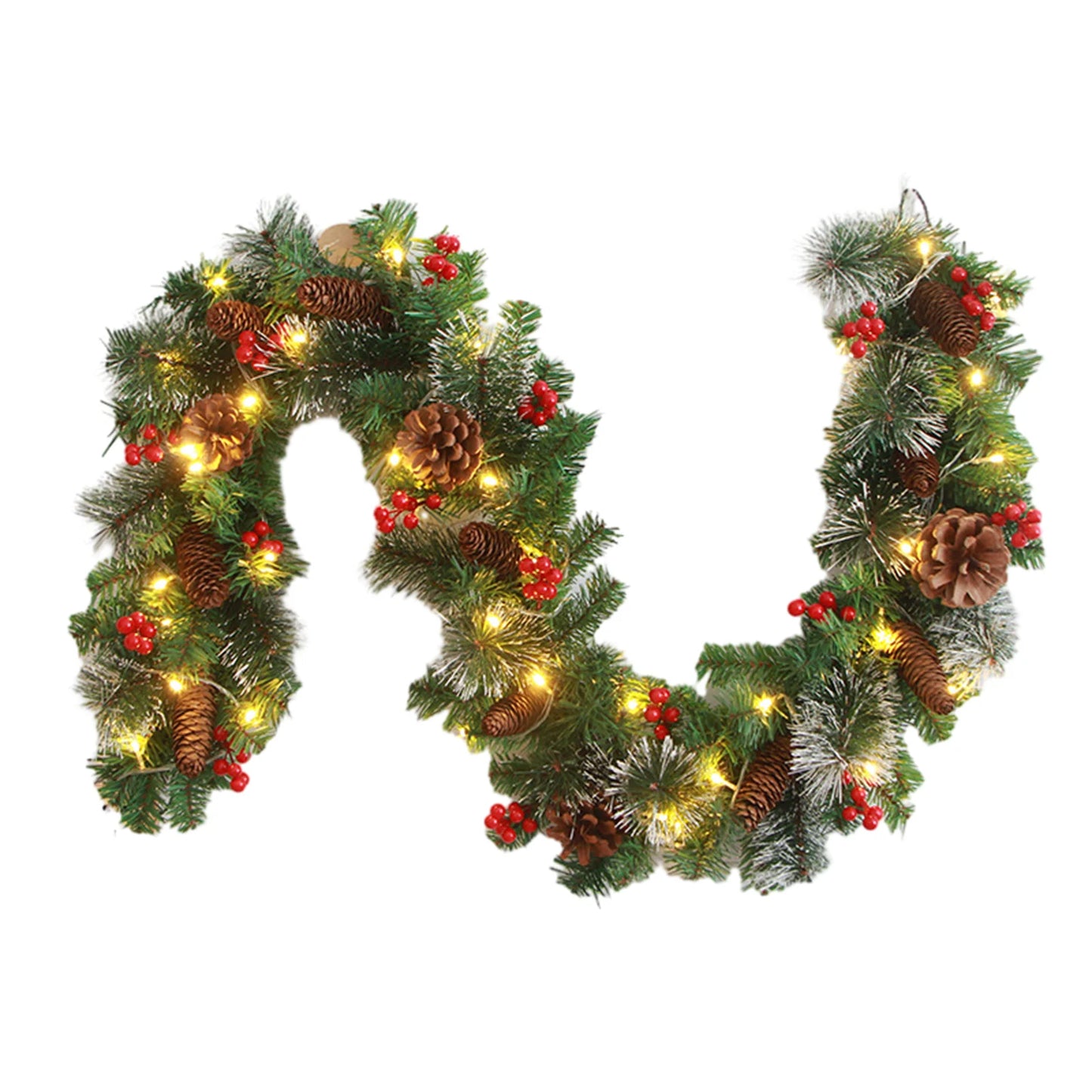1.8/2.7M Festival Decoration Rattan Festival Garland Red Berrys Branches Stylish DIY Wreath Party Decoration Home Wall Door