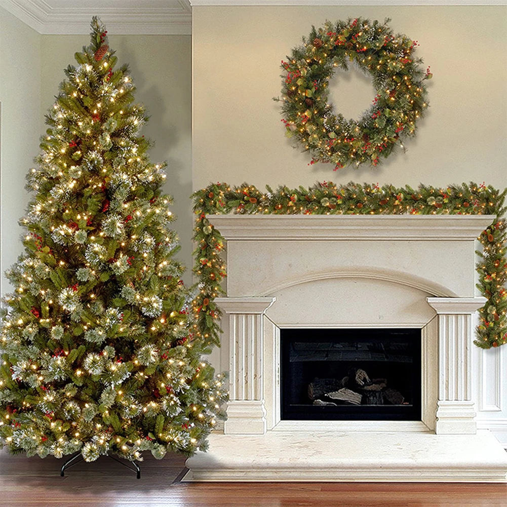 1.8/2.7M Festival Decoration Rattan Festival Garland Red Berrys Branches Stylish DIY Wreath Party Decoration Home Wall Door