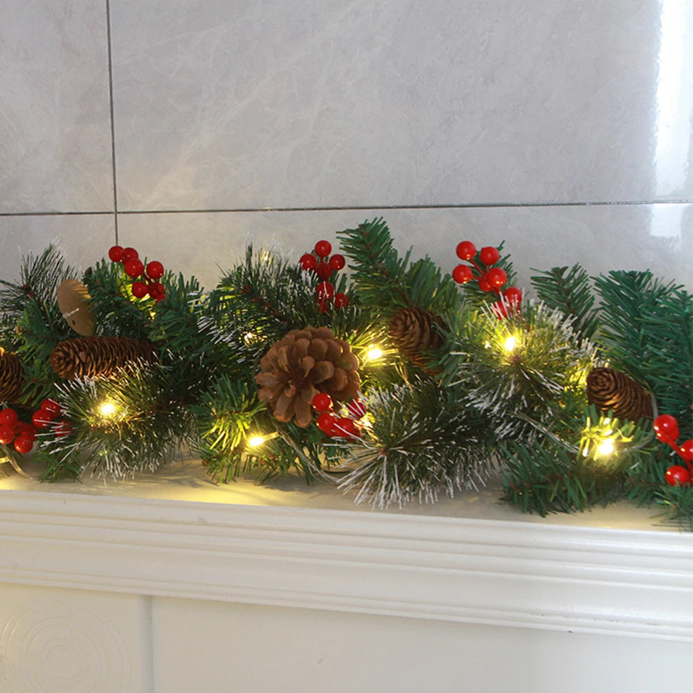 1.8/2.7M Festival Decoration Rattan Festival Garland Red Berrys Branches Stylish DIY Wreath Party Decoration Home Wall Door