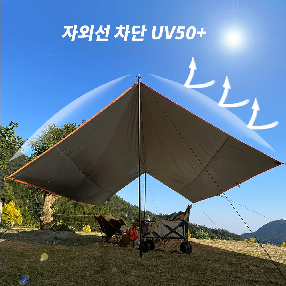 Oxford Large Waterproof Tarp 4x6m Sun Shelter Outdoor Tent