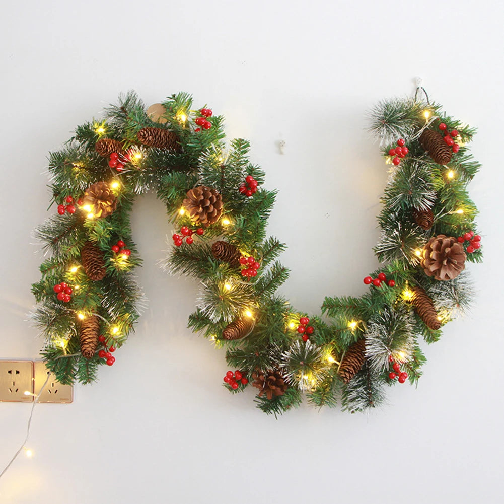 1.8/2.7M Festival Decoration Rattan Festival Garland Red Berrys Branches Stylish DIY Wreath Party Decoration Home Wall Door