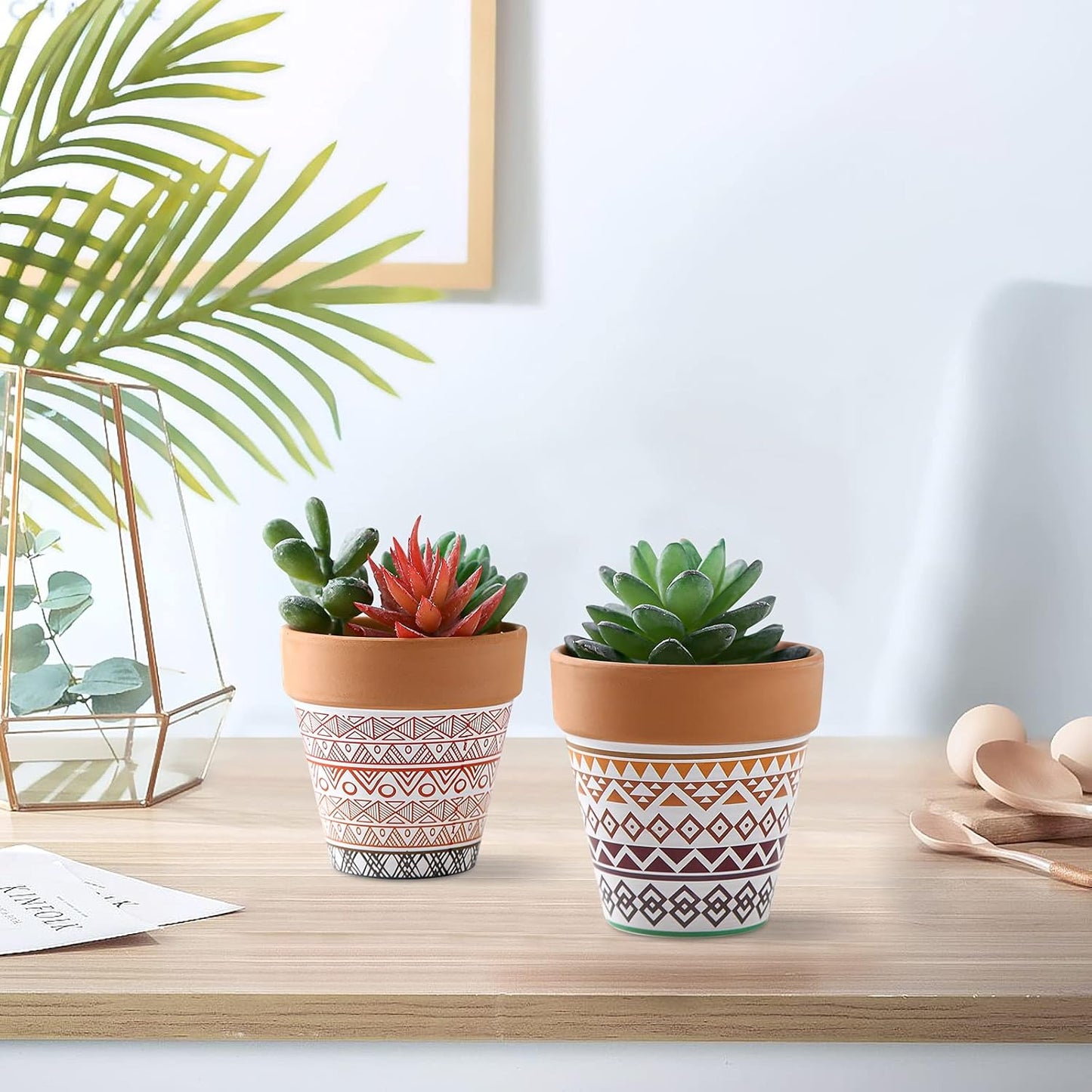 Pots Terracotta Succulent Mini Planter Garden with Drainage Cactus Nursery (Clay Pot-2)