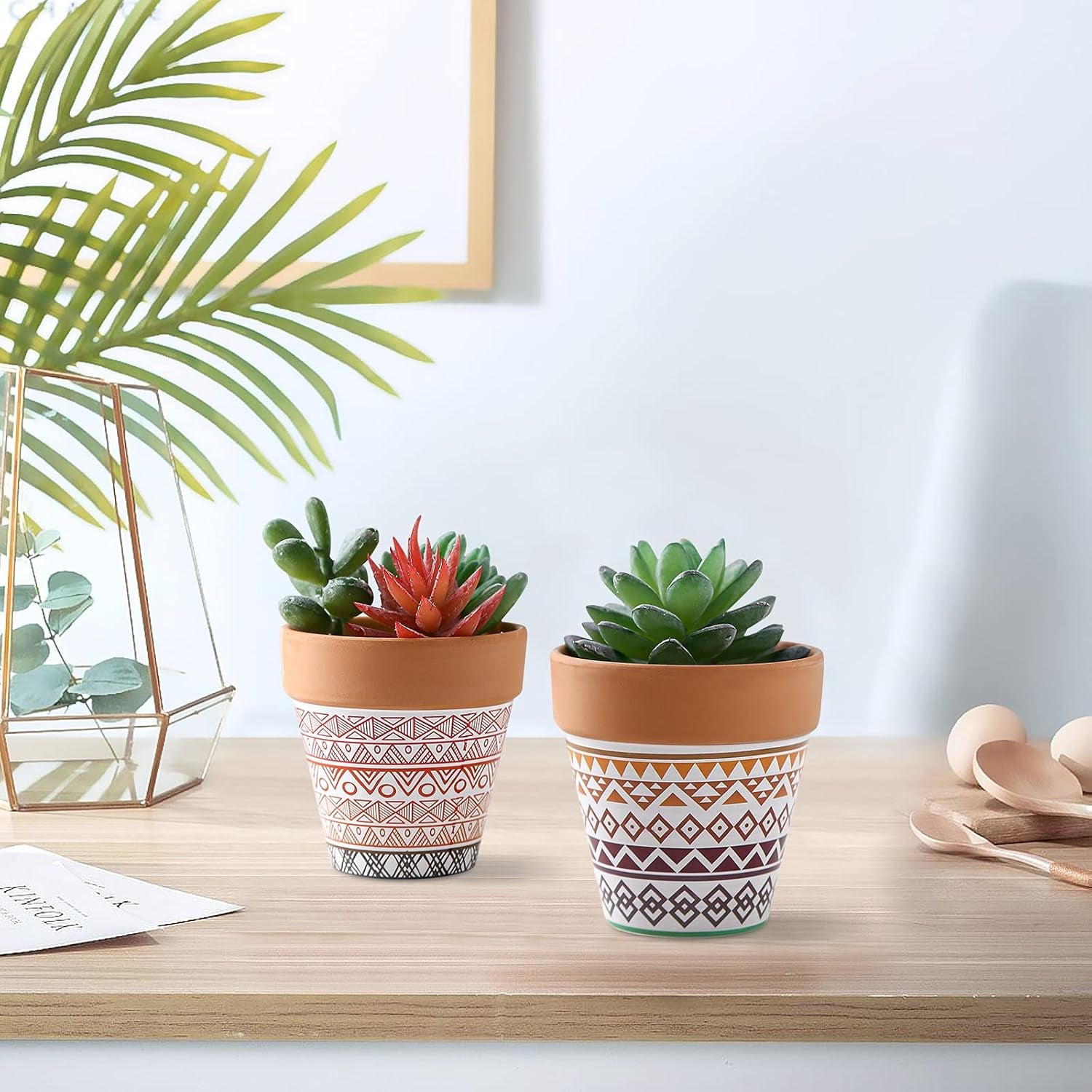 Pots Terracotta Succulent Mini Planter Garden with Drainage Cactus Nursery (Clay Pot-2)