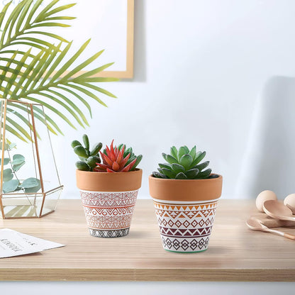 Pots Terracotta Succulent Mini Planter Garden with Drainage Cactus Nursery (Clay Pot-2)