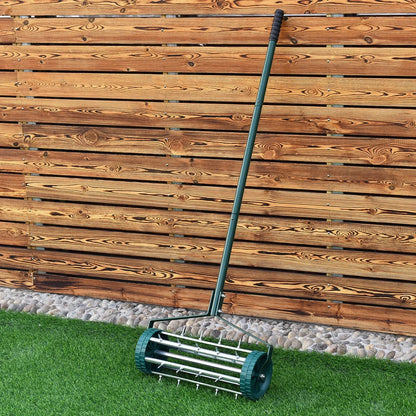 Rolling Garden Lawn Aerator Roller Home Grass Steel Handle