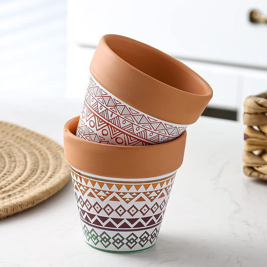 Pots Terracotta Succulent Mini Planter Garden with Drainage Cactus Nursery (Clay Pot-2)