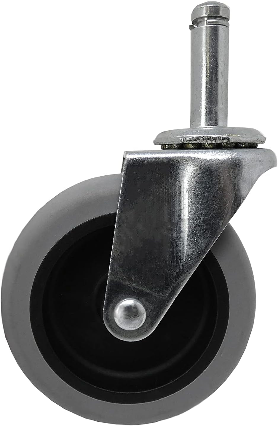 9807 3-Inch Swivel Stem Caster, Rubber Wheel, 7/16-Inch Stem Diameter, 175-Lb Load Capacity