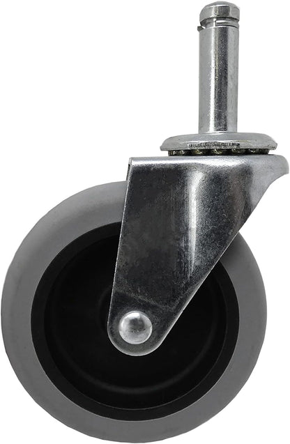 9807 3-Inch Swivel Stem Caster, Rubber Wheel, 7/16-Inch Stem Diameter, 175-Lb Load Capacity