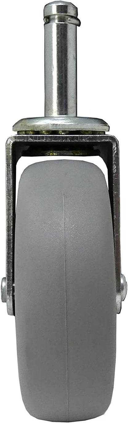 9807 3-Inch Swivel Stem Caster, Rubber Wheel, 7/16-Inch Stem Diameter, 175-Lb Load Capacity