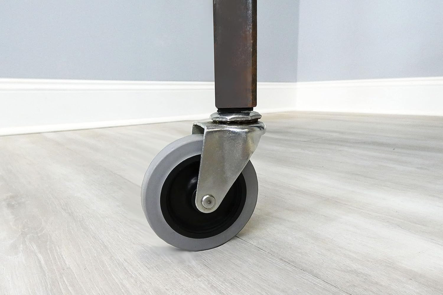 9807 3-Inch Swivel Stem Caster, Rubber Wheel, 7/16-Inch Stem Diameter, 175-Lb Load Capacity