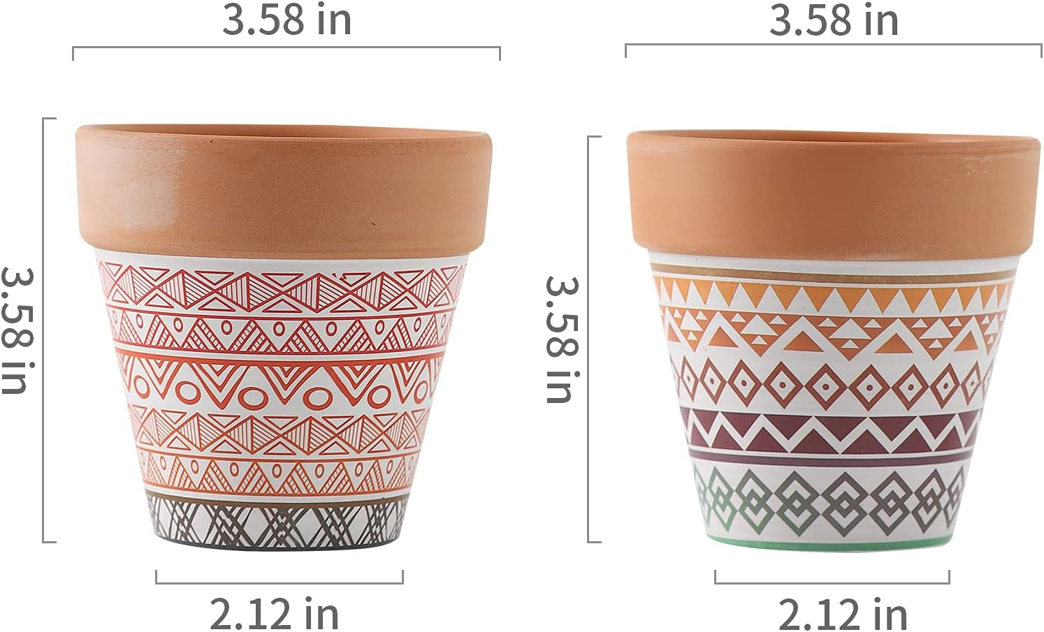 Pots Terracotta Succulent Mini Planter Garden with Drainage Cactus Nursery (Clay Pot-2)